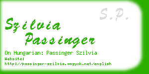 szilvia passinger business card